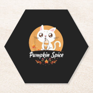 Dessous-de-verre En Papier Chat Citrouille Spice Shirt mignonne C'est Automne