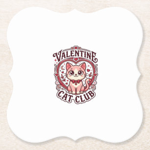 Dessous-de-verre En Papier Chat de la Saint-Valentin Dessin drôle pour amateu