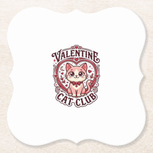 Dessous-de-verre En Papier Chat de la Saint-Valentin Dessin drôle pour amateu