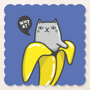 Dessous-de-verre En Papier Chat en banane