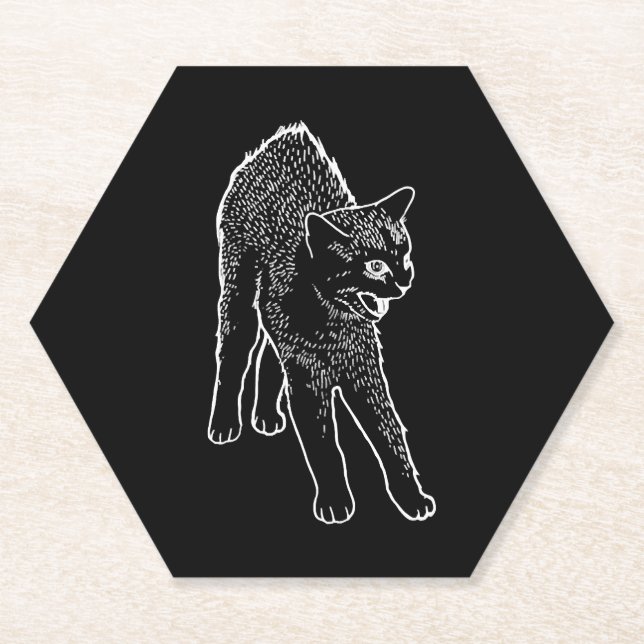 Dessous-de-verre En Papier chat en colère (Devant)