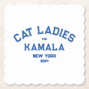 Dessous-de-verre En Papier Chat Ladies For Kamala 2024 Custom State Party