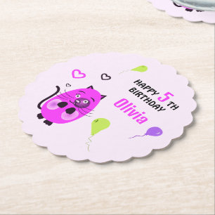 Dessous-de-verre En Papier Chat lilas mou