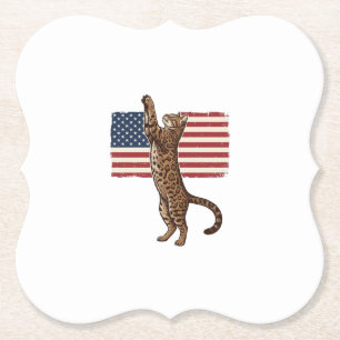 Dessous-de-verre En Papier Chat patriotique Drapeau américain Design vectorie
