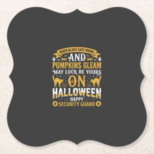 Dessous-de-verre En Papier Chats noirs et citrouilles de Halloween Garde de s