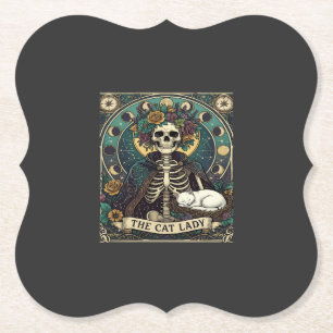 Dessous-de-verre En Papier Chatte Dame Haloween Squelette Floral Lune Boussol
