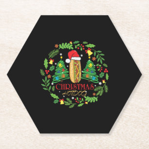 Dessous-de-verre En Papier Chaud Amoureux des chiens Noël Vilain Hot Dog T-sh
