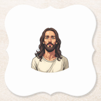 Dessous-de-verre En Papier Chemise avec gravure vintage du portrait du Christ