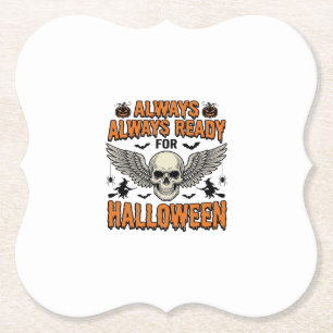 Dessous-de-verre En Papier Chemise crâne Halloween Gravure vintage Citation d