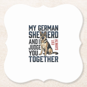 Dessous-de-verre En Papier Chemise de Berger Allemand Amoureux de Chien Drôle
