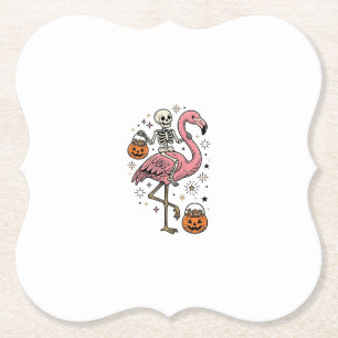 Dessous-de-verre En Papier Chemise de bonbons d'Halloween de flamant rose che