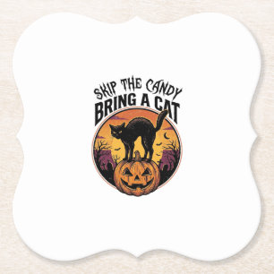 Dessous-de-verre En Papier Chemise de chat Halloween pour cadeau d'amant de c