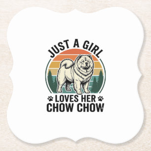Dessous-de-verre En Papier Chemise de chien Chow Chow Fille vintage amoureuse