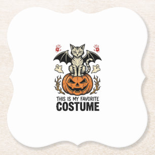 Dessous-de-verre En Papier Chemise de design de costume de chat de citrouille