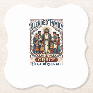 Dessous-de-verre En Papier Chemise de famille recomposée Jésus Chemise chréti