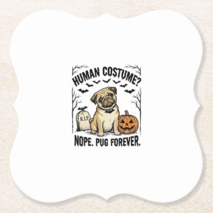Dessous-de-verre En Papier Chemise de pug Halloween Vintage Drôle Costume de