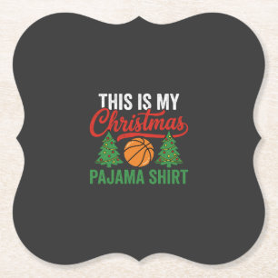 Dessous-de-verre En Papier Chemise de pyjama de Noël de basket-ball