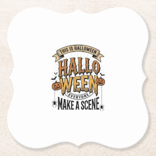 Dessous-de-verre En Papier Chemise de scène Halloween Gravure vintage Citroui