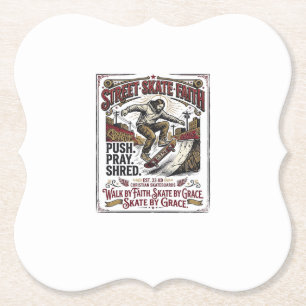 Dessous-de-verre En Papier Chemise de skate longboard Jésus chrétien