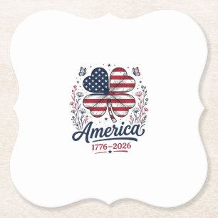 Dessous-de-verre En Papier Chemise de trèfle patriotique Vintage America 1776