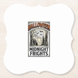 Dessous-de-verre En Papier Chemise d'horreur Halloween Gravure vintage Forêt 