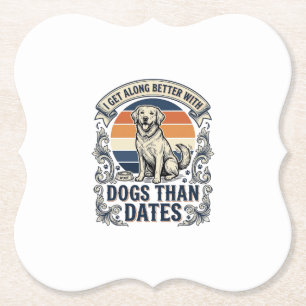 Dessous-de-verre En Papier Chemise drôle pour amateur de chien Citation de gr