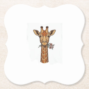 Dessous-de-verre En Papier Chemise Girafe Gravée Vintage Avec Fleurs_1