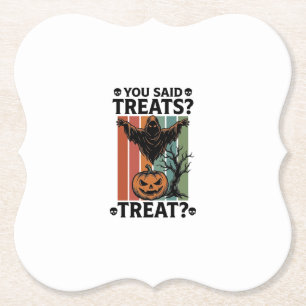 Dessous-de-verre En Papier Chemise Halloween Fantôme avec Pun de friandise ef