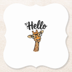 Dessous-de-verre En Papier Chemise Hello Giraffe Gravure Vintage Animal Migno