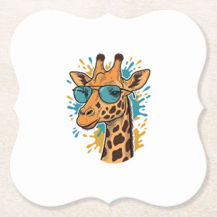 Dessous-de-verre En Papier Chemise Lunettes de soleil Girafe Gravée Vintage C