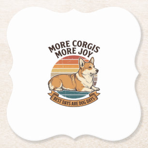 Dessous-de-verre En Papier Chemise pour amoureux de Corgi Gravure vintage Cit