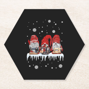 Dessous-de-verre En Papier Chemise rouge Gnome Noël Gnomies roux Machine à co