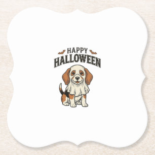 Dessous-de-verre En Papier Chemise vintage gravure de chien fantôme Happy Hal