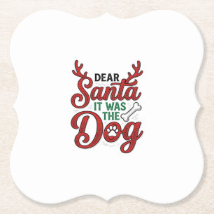 Dessous-de-verre En Papier Cher Père Noël C'était Le Chien Noël Chemise Desig