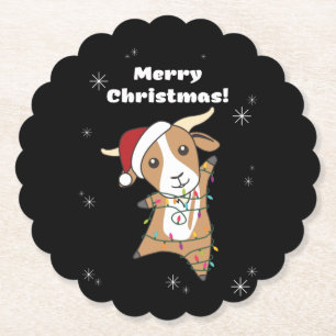 Dessous-de-verre En Papier Chèvre Noël Chèvres Animaux d'hiver