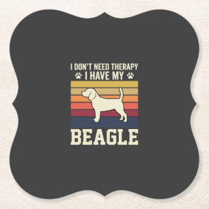 Dessous-de-verre En Papier Chien de thérapie rétro Beagle vintage