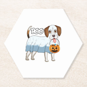 Dessous-de-verre En Papier Chien d'Halloween Beagle fantôme