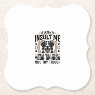 Dessous-de-verre En Papier Chien drôle avis vintage t-shirt design_1