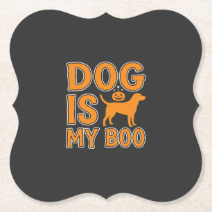 Dessous-de-verre En Papier Chien Est Mon Boo Halloween Chien