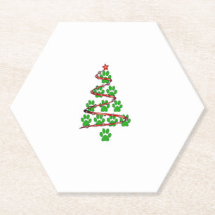 Dessous-de-verre En Papier Chien Paws Imprimer l'arbre de Noël pour les Amour