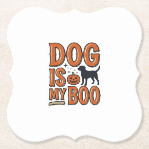 Dessous-de-verre En Papier Chien Vintage Est Mon Boo Halloween Conception de 