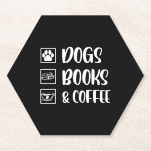 Dessous-de-verre En Papier Chiens Livres Café Drôle Chien