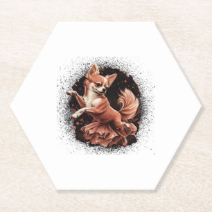 Dessous-de-verre En Papier Chihuahua Ballerina Danse de ballet