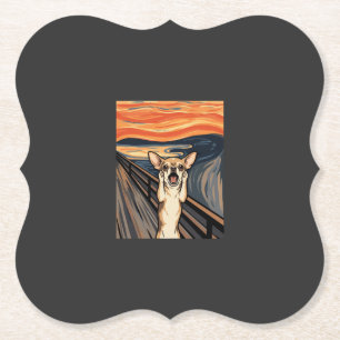 Dessous-de-verre En Papier Chihuahua Cri Expressionniste Art Chien_1