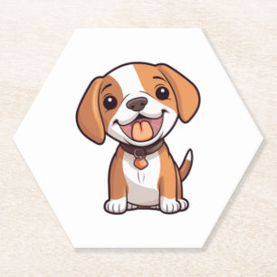 Dessous-de-verre En Papier Chiot Beagle Kawaii