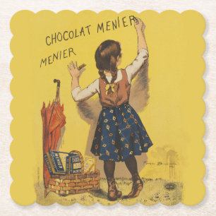 Dessous-de-verre En Papier Chocolat Menier Petite fille Mur écriture