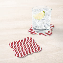 Dessous-de-verre En Papier Christmas Candy Cane Stripes