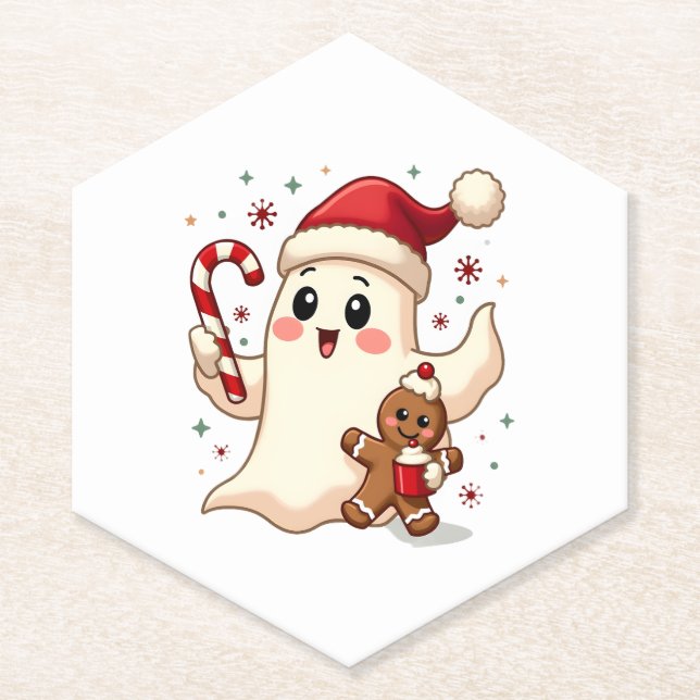 Dessous-de-verre En Papier Christmas Merry Christmas For Gift Christmas Ghost (Devant)