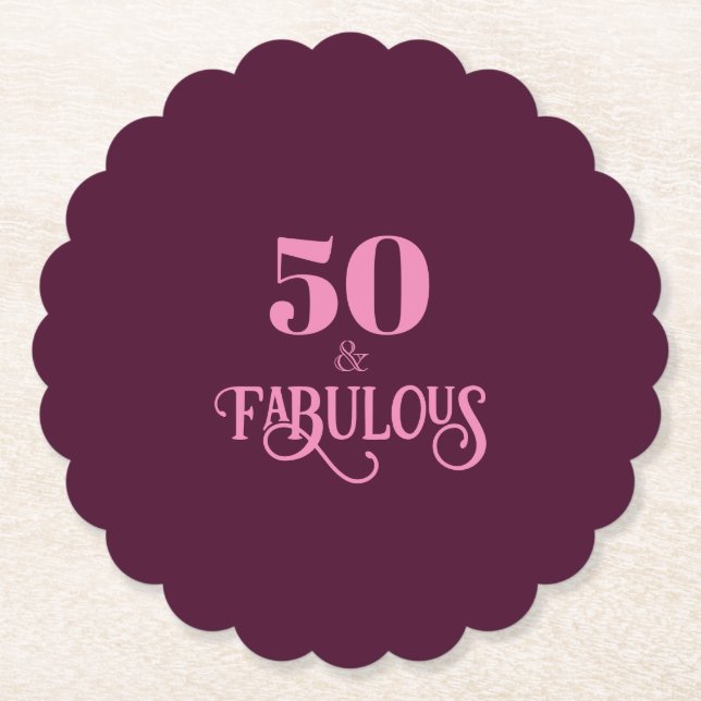 Dessous-de-verre En Papier Cinquante et fabuleux fête d'anniversaire en Bourg (Devant)