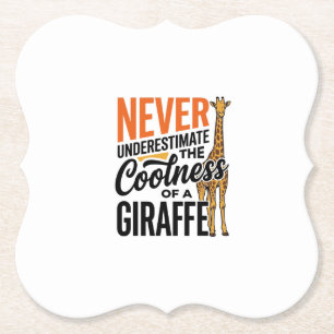 Dessous-de-verre En Papier Citation de girafe drôle design vintage vecteur T-